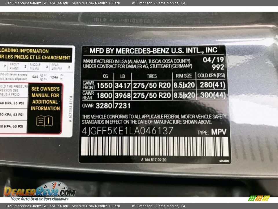 2020 Mercedes-Benz GLS 450 4Matic Selenite Gray Metallic / Black Photo #11