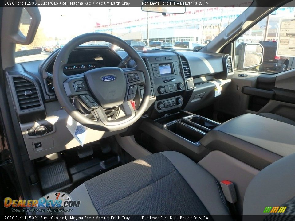 Medium Earth Gray Interior - 2020 Ford F150 XL SuperCab 4x4 Photo #14