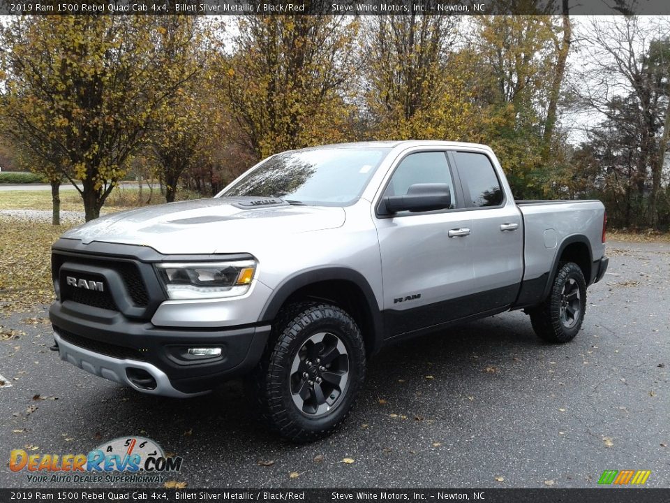 2019 Ram 1500 Rebel Quad Cab 4x4 Billett Silver Metallic / Black/Red Photo #2