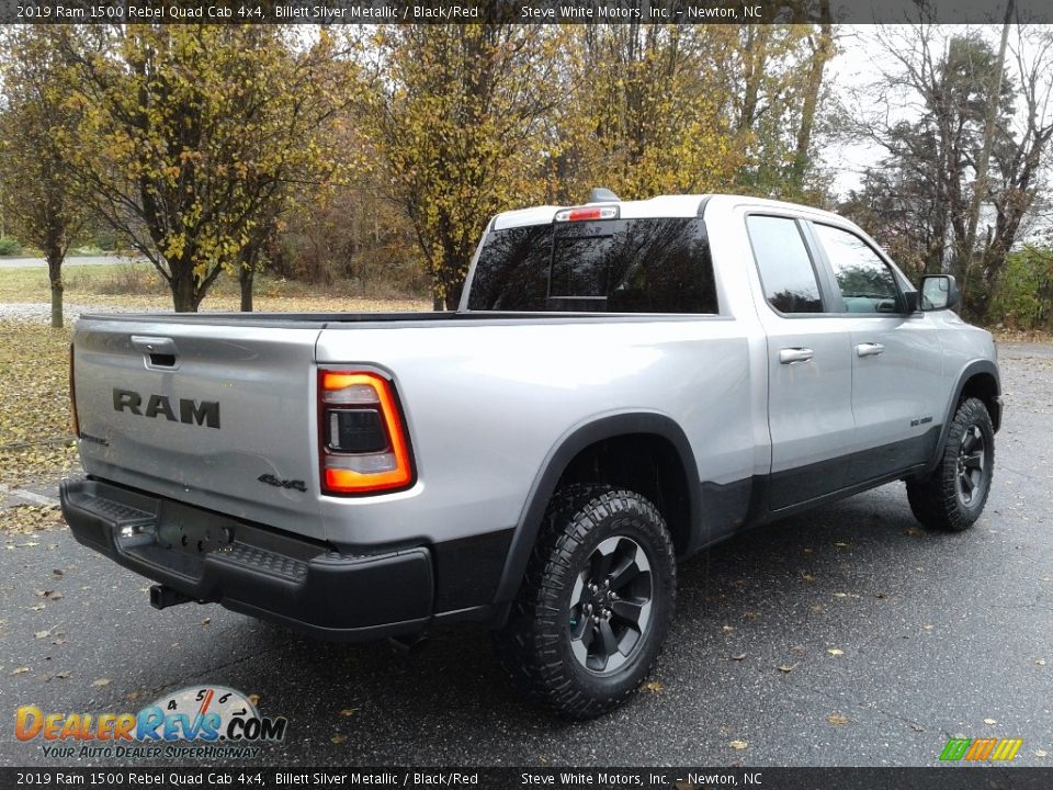 2019 Ram 1500 Rebel Quad Cab 4x4 Billett Silver Metallic / Black/Red Photo #6