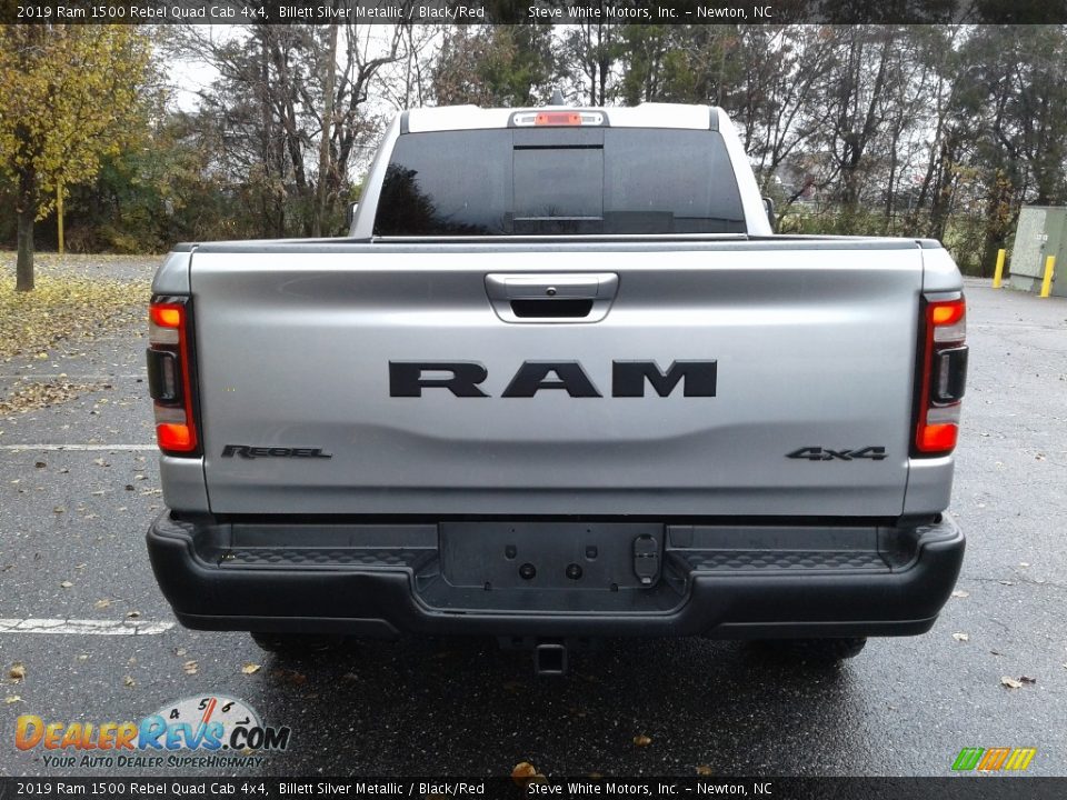 2019 Ram 1500 Rebel Quad Cab 4x4 Billett Silver Metallic / Black/Red Photo #7
