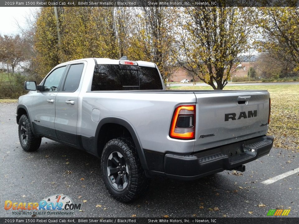 2019 Ram 1500 Rebel Quad Cab 4x4 Billett Silver Metallic / Black/Red Photo #8