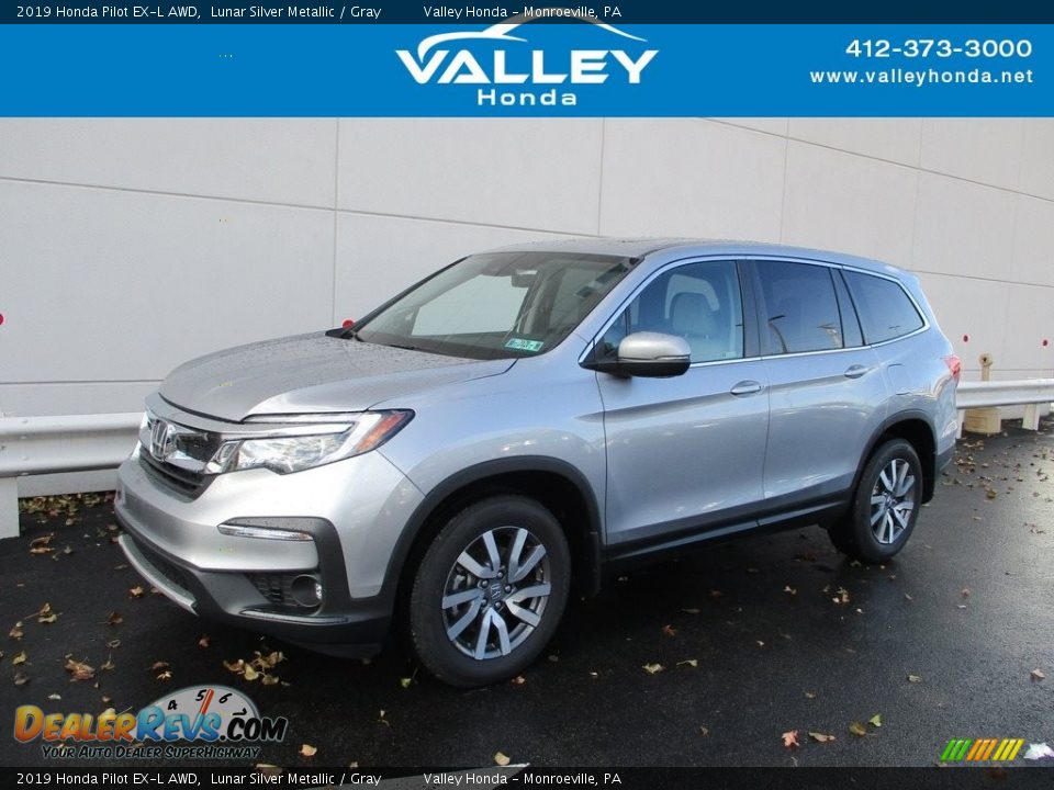 2019 Honda Pilot EX-L AWD Lunar Silver Metallic / Gray Photo #1
