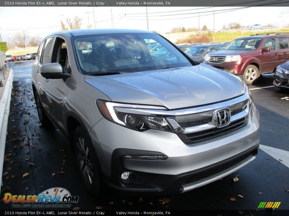 2019 Honda Pilot EX-L AWD Lunar Silver Metallic / Gray Photo #7