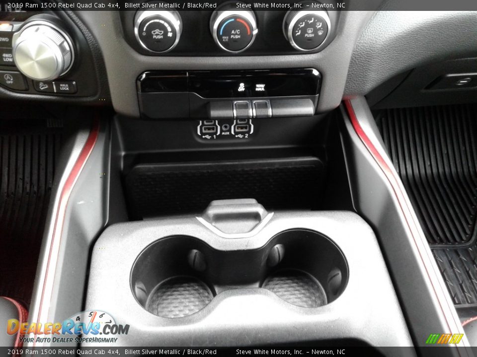 2019 Ram 1500 Rebel Quad Cab 4x4 Billett Silver Metallic / Black/Red Photo #25