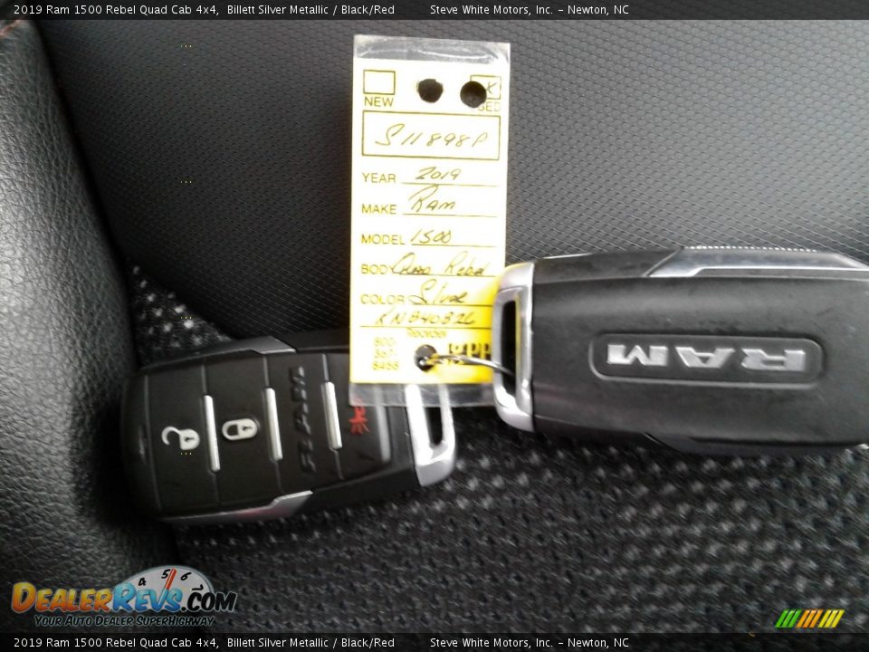 2019 Ram 1500 Rebel Quad Cab 4x4 Billett Silver Metallic / Black/Red Photo #28