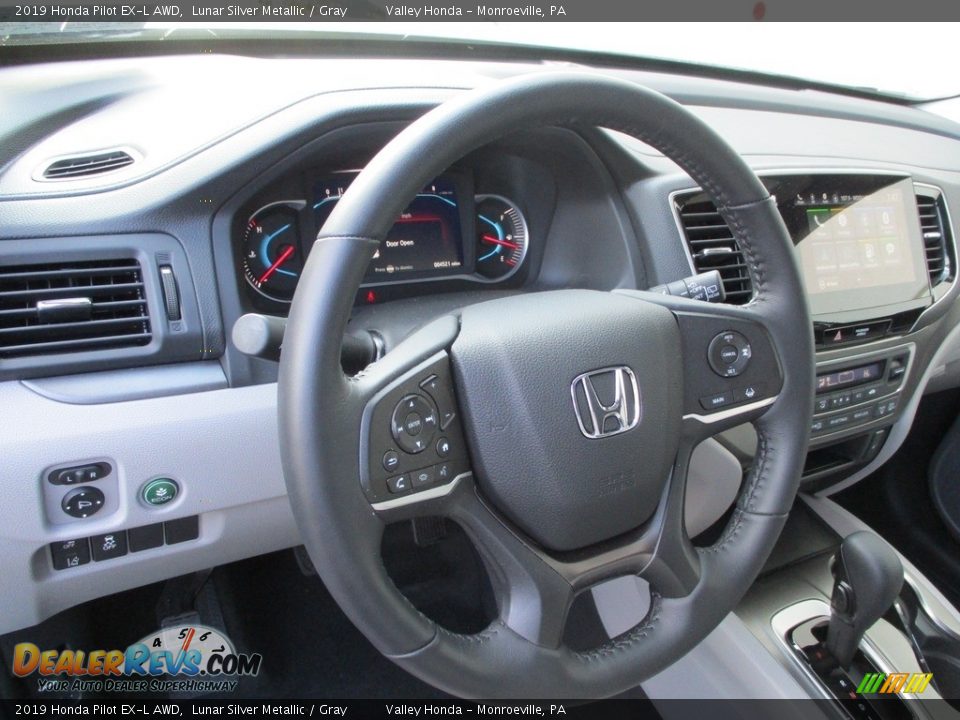 2019 Honda Pilot EX-L AWD Lunar Silver Metallic / Gray Photo #14
