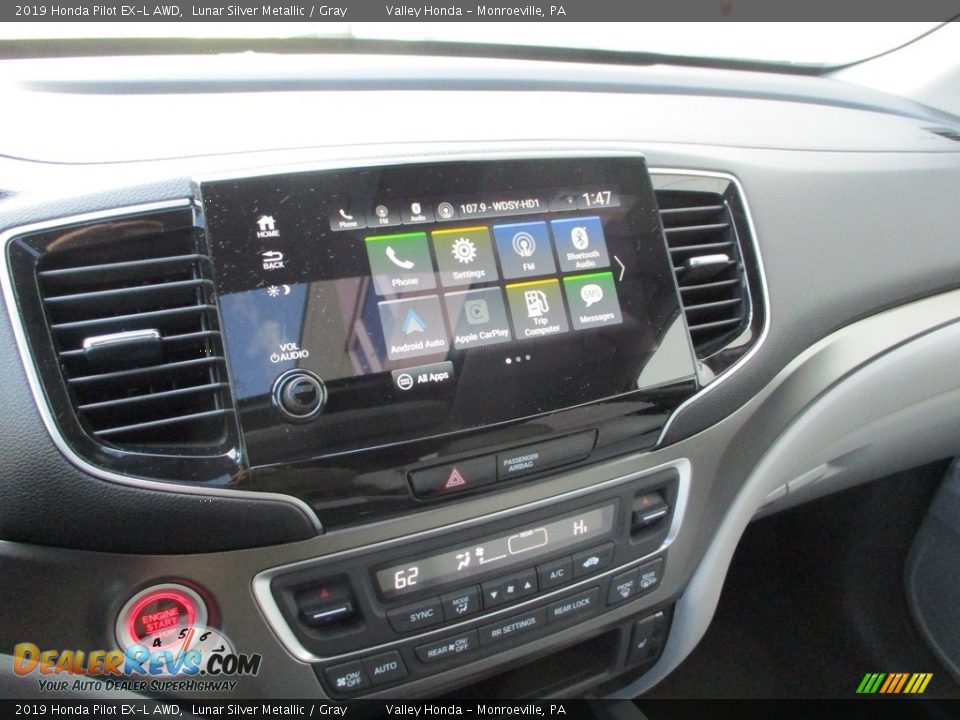 2019 Honda Pilot EX-L AWD Lunar Silver Metallic / Gray Photo #15