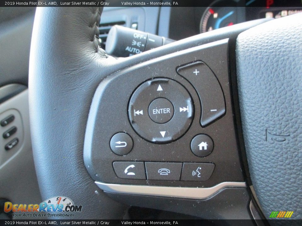 2019 Honda Pilot EX-L AWD Lunar Silver Metallic / Gray Photo #18