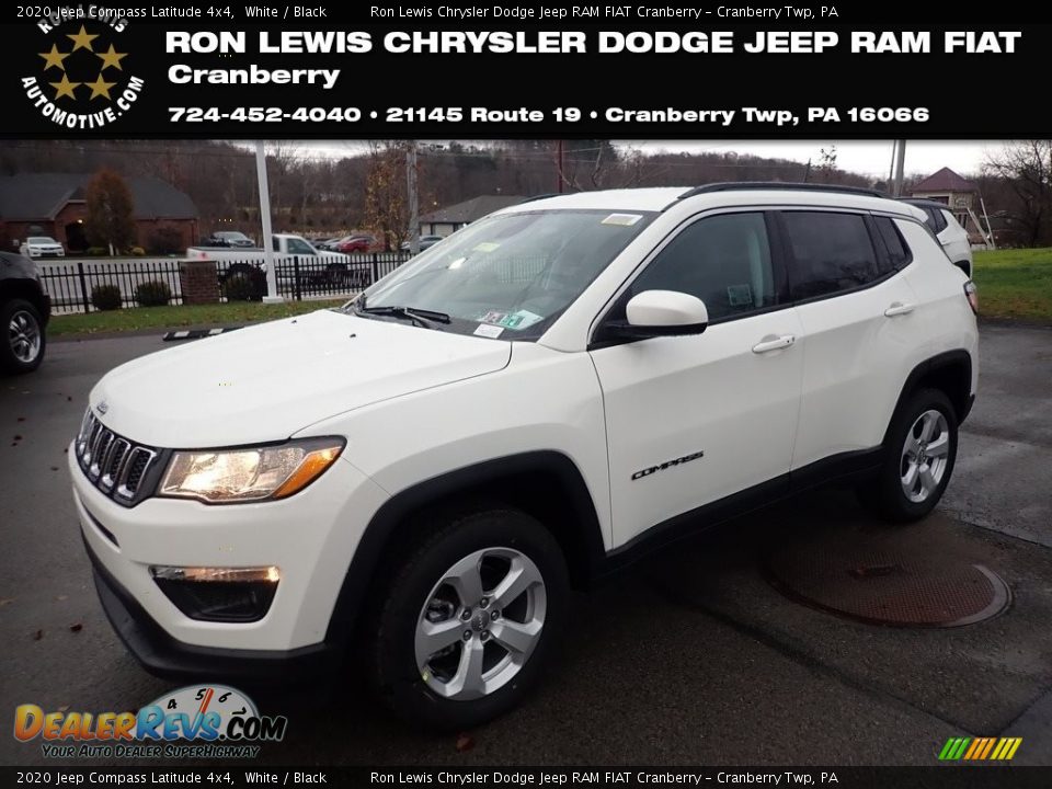 2020 Jeep Compass Latitude 4x4 White / Black Photo #1