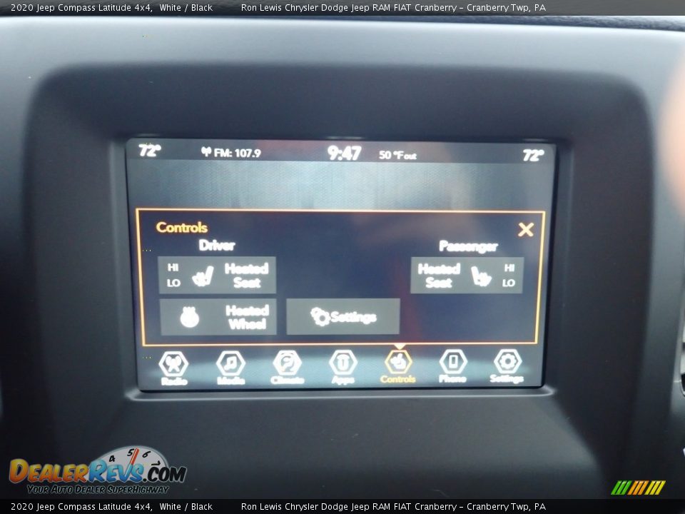 2020 Jeep Compass Latitude 4x4 White / Black Photo #17