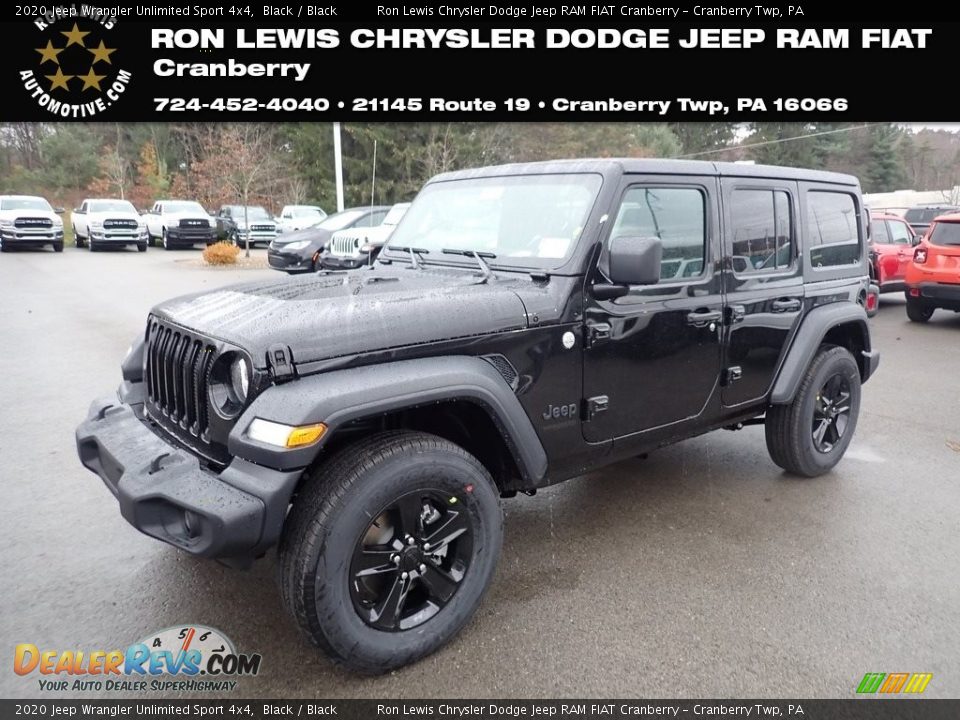 2020 Jeep Wrangler Unlimited Sport 4x4 Black / Black Photo #1