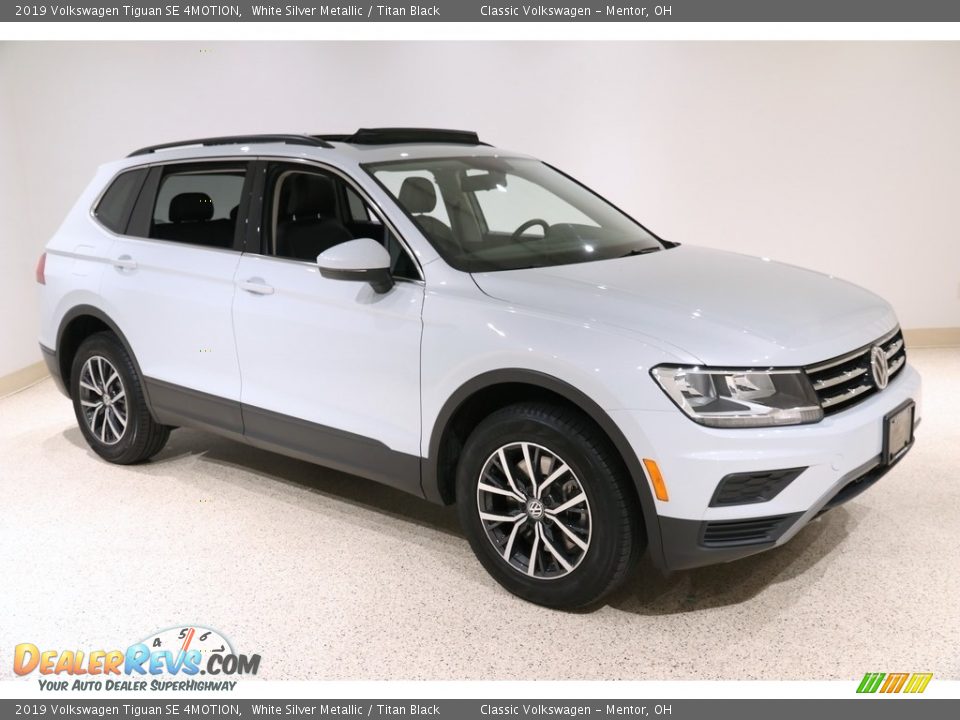 2019 Volkswagen Tiguan SE 4MOTION White Silver Metallic / Titan Black Photo #1