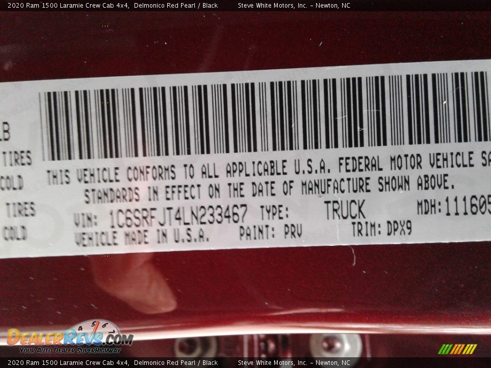 2020 Ram 1500 Laramie Crew Cab 4x4 Delmonico Red Pearl / Black Photo #32