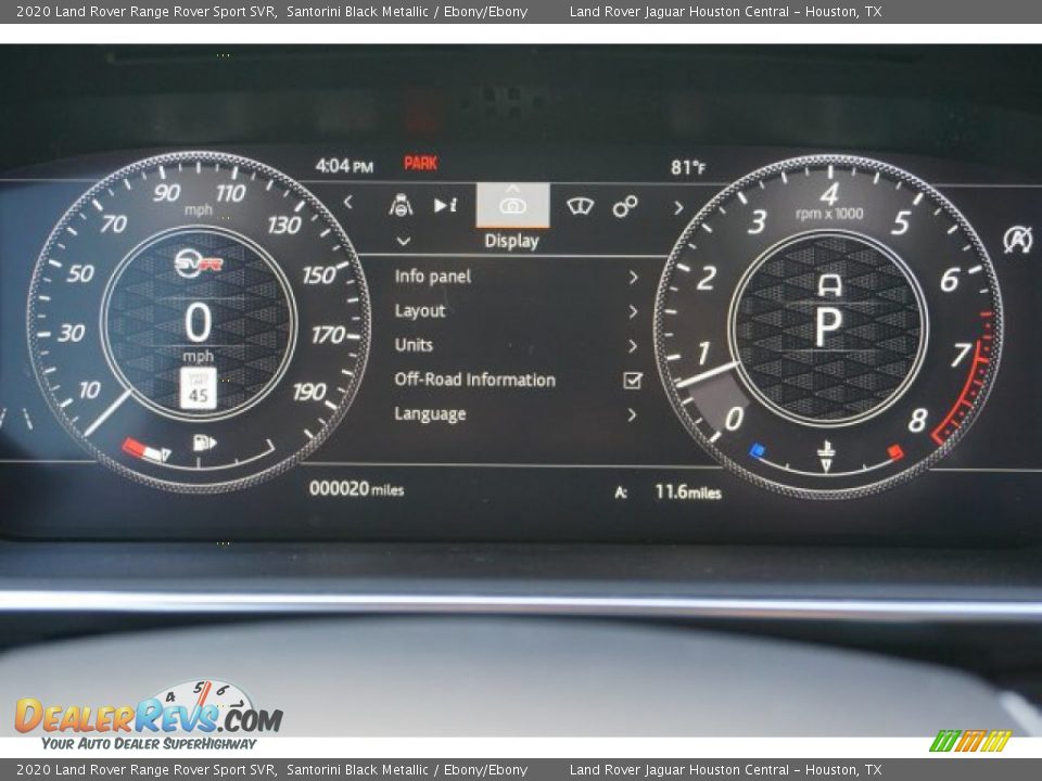 2020 Land Rover Range Rover Sport SVR Santorini Black Metallic / Ebony/Ebony Photo #13