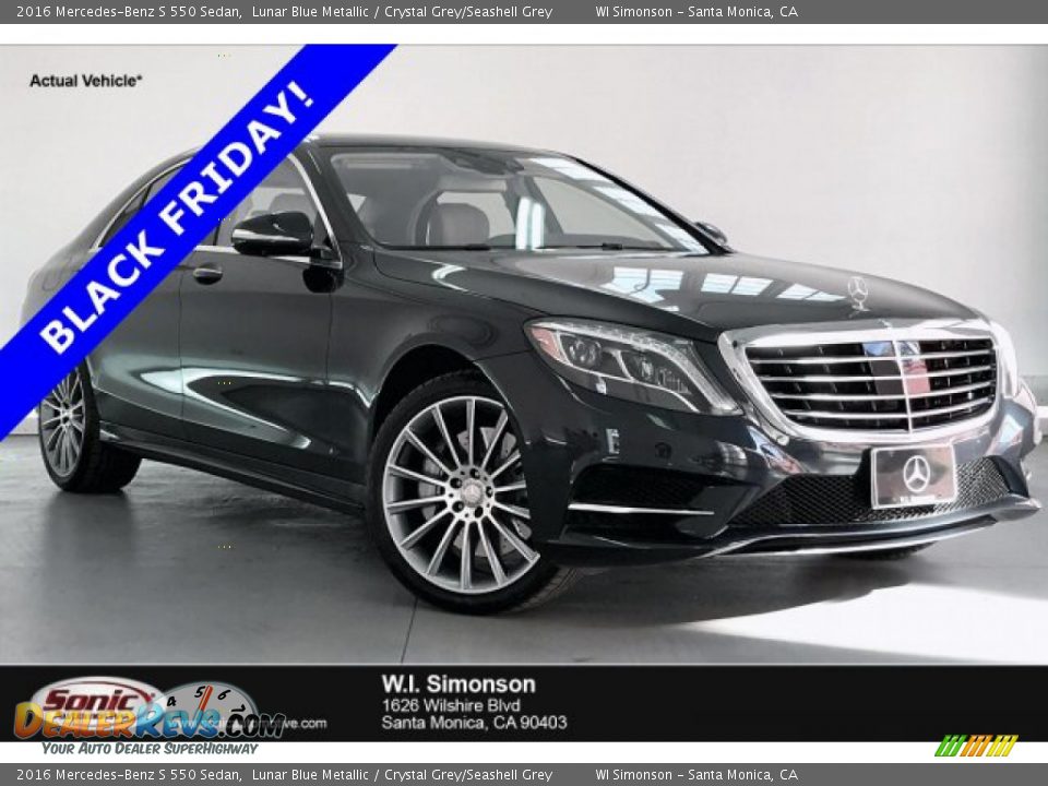 2016 Mercedes-Benz S 550 Sedan Lunar Blue Metallic / Crystal Grey/Seashell Grey Photo #1