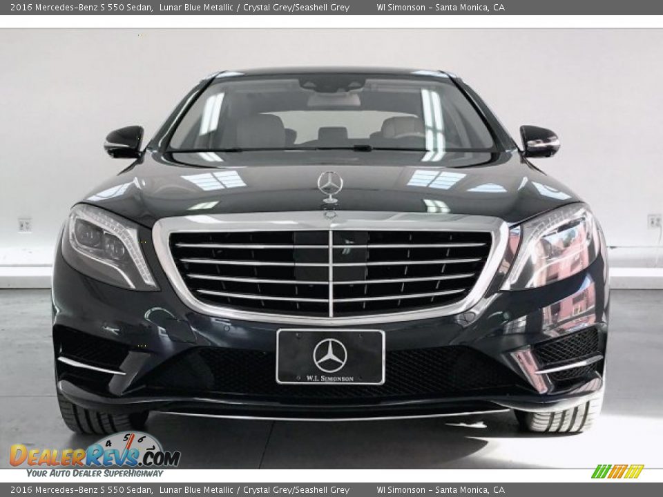 2016 Mercedes-Benz S 550 Sedan Lunar Blue Metallic / Crystal Grey/Seashell Grey Photo #2