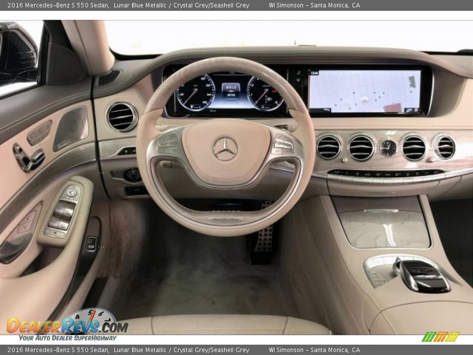 2016 Mercedes-Benz S 550 Sedan Lunar Blue Metallic / Crystal Grey/Seashell Grey Photo #4