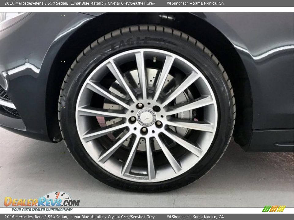 2016 Mercedes-Benz S 550 Sedan Lunar Blue Metallic / Crystal Grey/Seashell Grey Photo #8