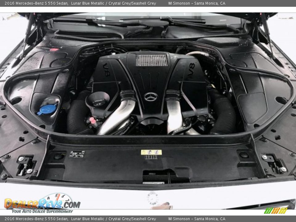 2016 Mercedes-Benz S 550 Sedan Lunar Blue Metallic / Crystal Grey/Seashell Grey Photo #9
