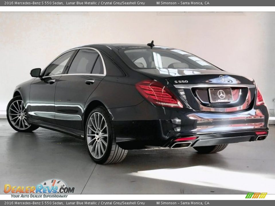2016 Mercedes-Benz S 550 Sedan Lunar Blue Metallic / Crystal Grey/Seashell Grey Photo #10