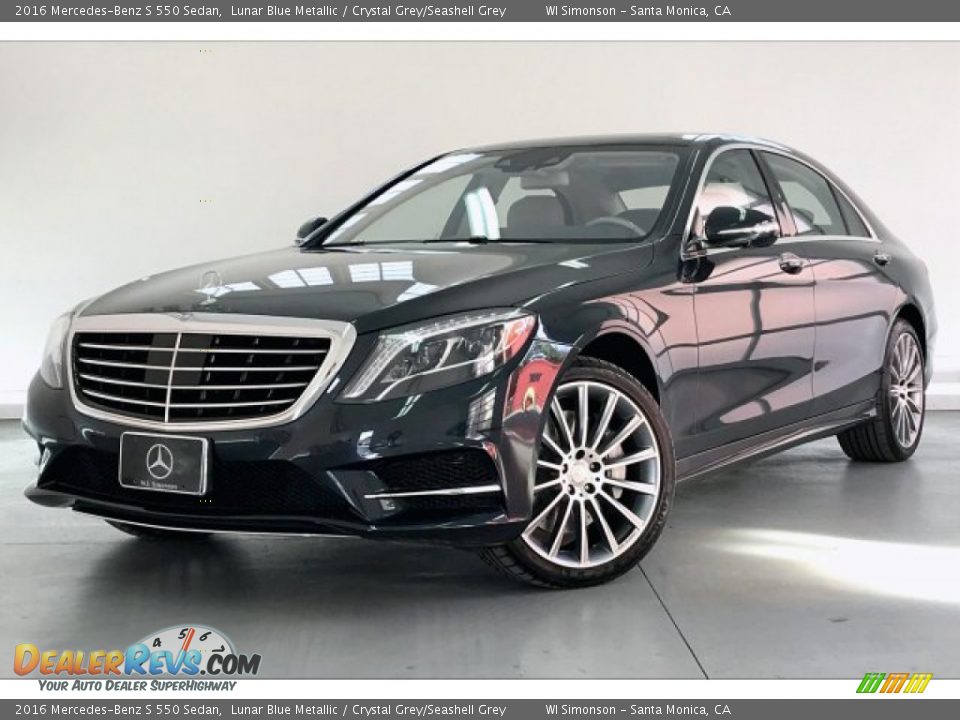 2016 Mercedes-Benz S 550 Sedan Lunar Blue Metallic / Crystal Grey/Seashell Grey Photo #12