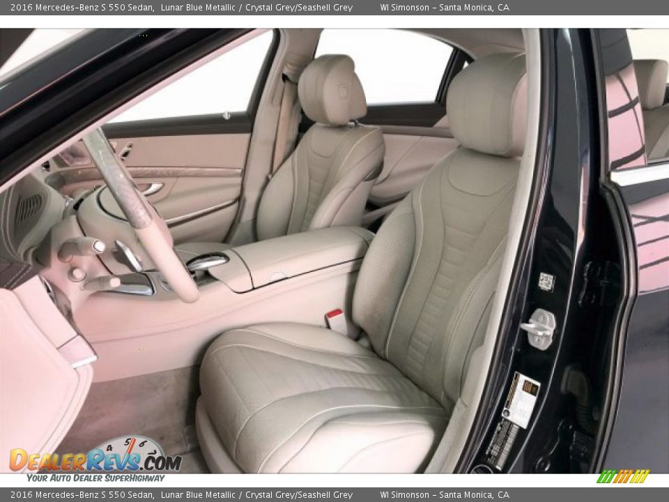 2016 Mercedes-Benz S 550 Sedan Lunar Blue Metallic / Crystal Grey/Seashell Grey Photo #14