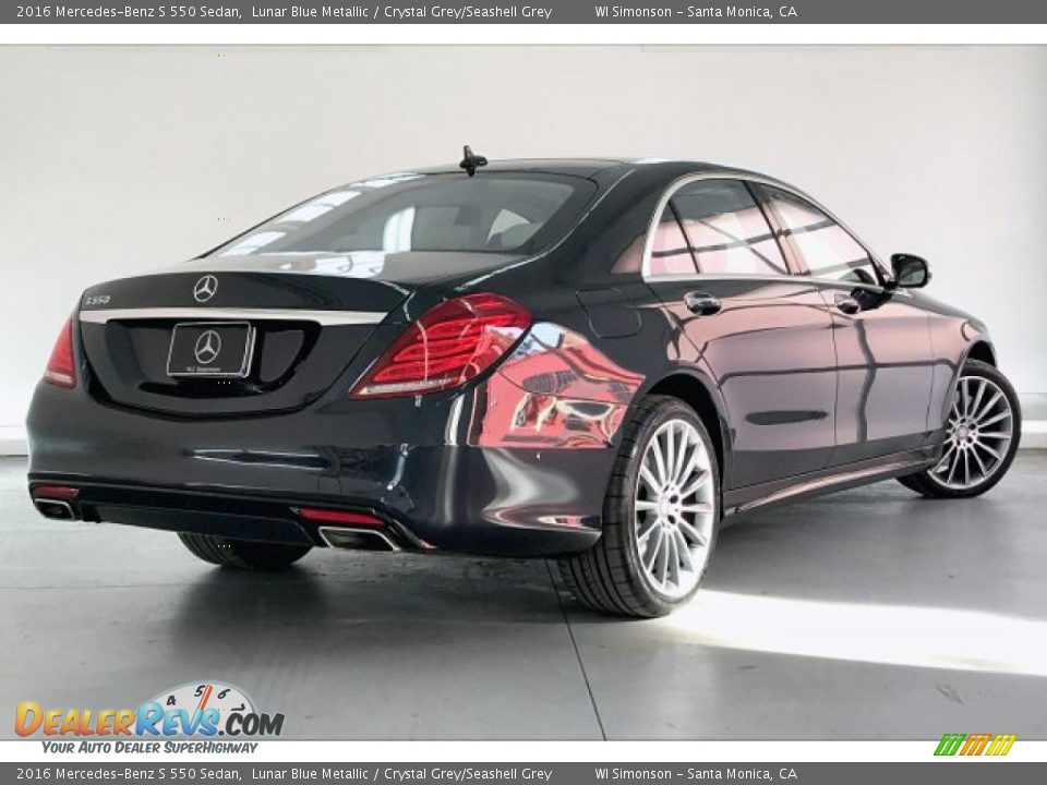 2016 Mercedes-Benz S 550 Sedan Lunar Blue Metallic / Crystal Grey/Seashell Grey Photo #16