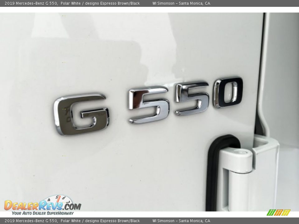 2019 Mercedes-Benz G 550 Polar White / designo Espresso Brown/Black Photo #7