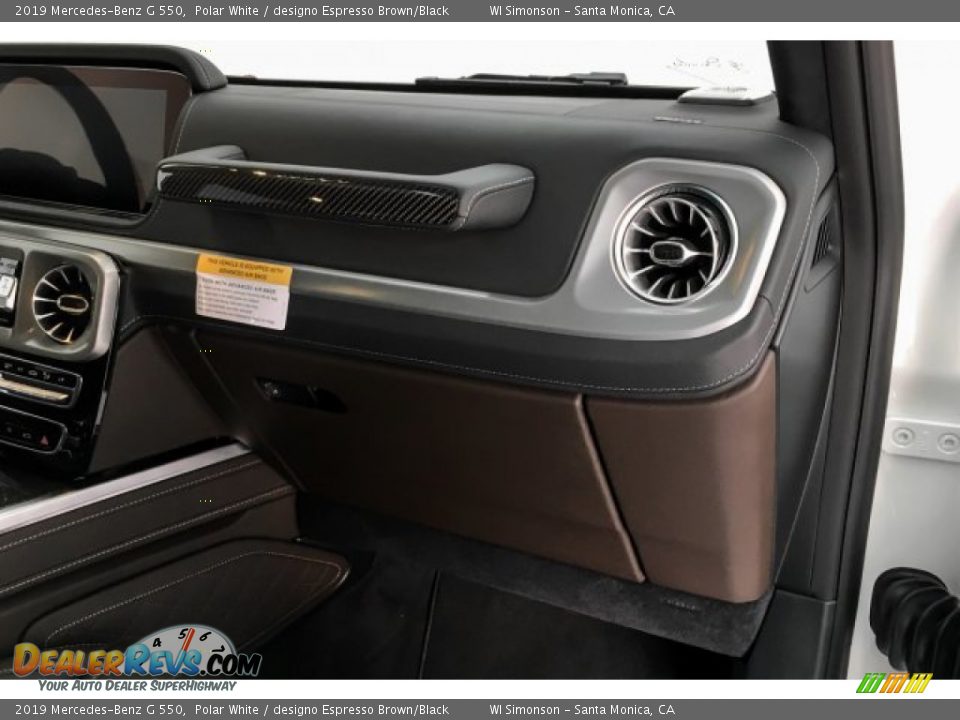 2019 Mercedes-Benz G 550 Polar White / designo Espresso Brown/Black Photo #29