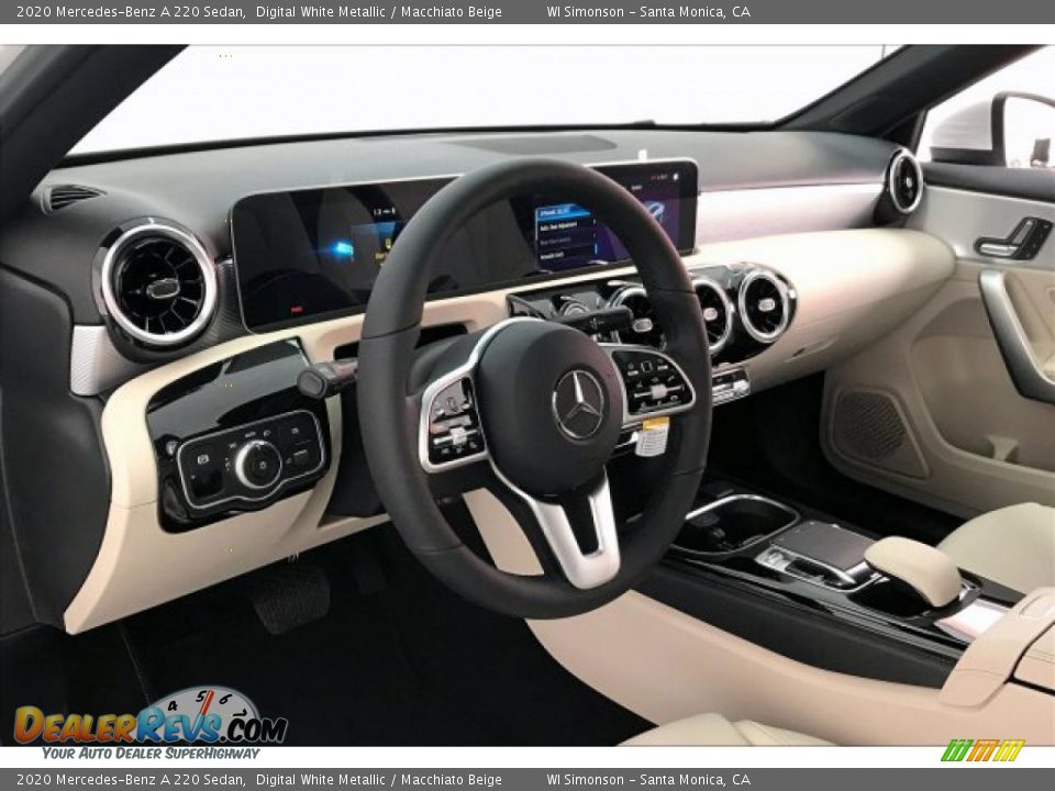 2020 Mercedes-Benz A 220 Sedan Digital White Metallic / Macchiato Beige Photo #4