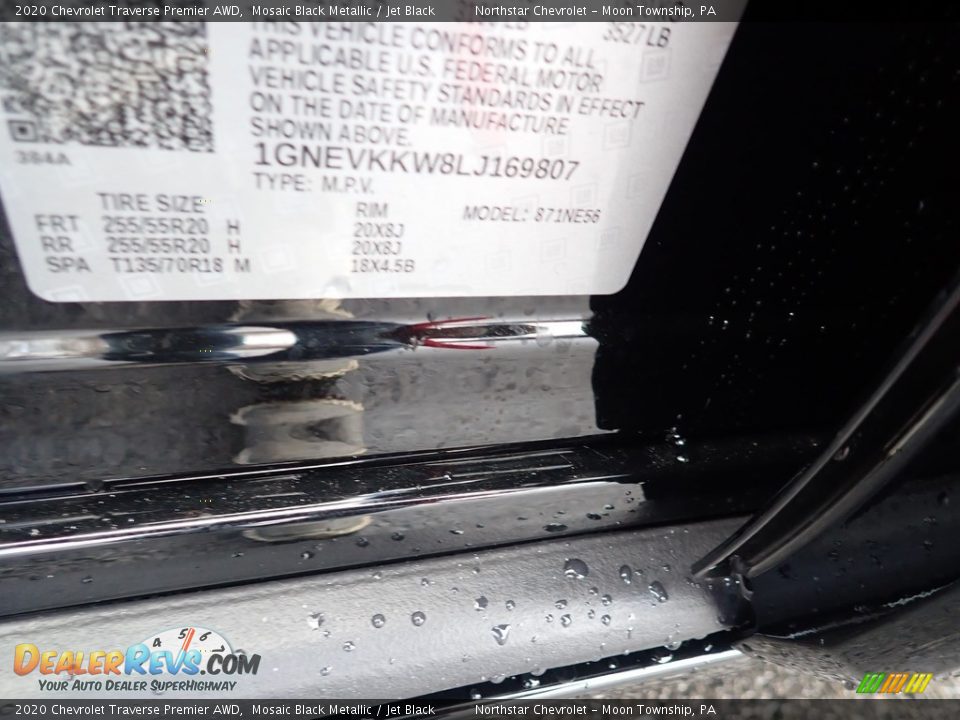 2020 Chevrolet Traverse Premier AWD Mosaic Black Metallic / Jet Black Photo #16