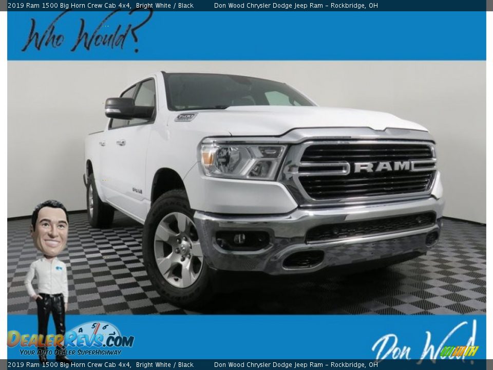 2019 Ram 1500 Big Horn Crew Cab 4x4 Bright White / Black Photo #1