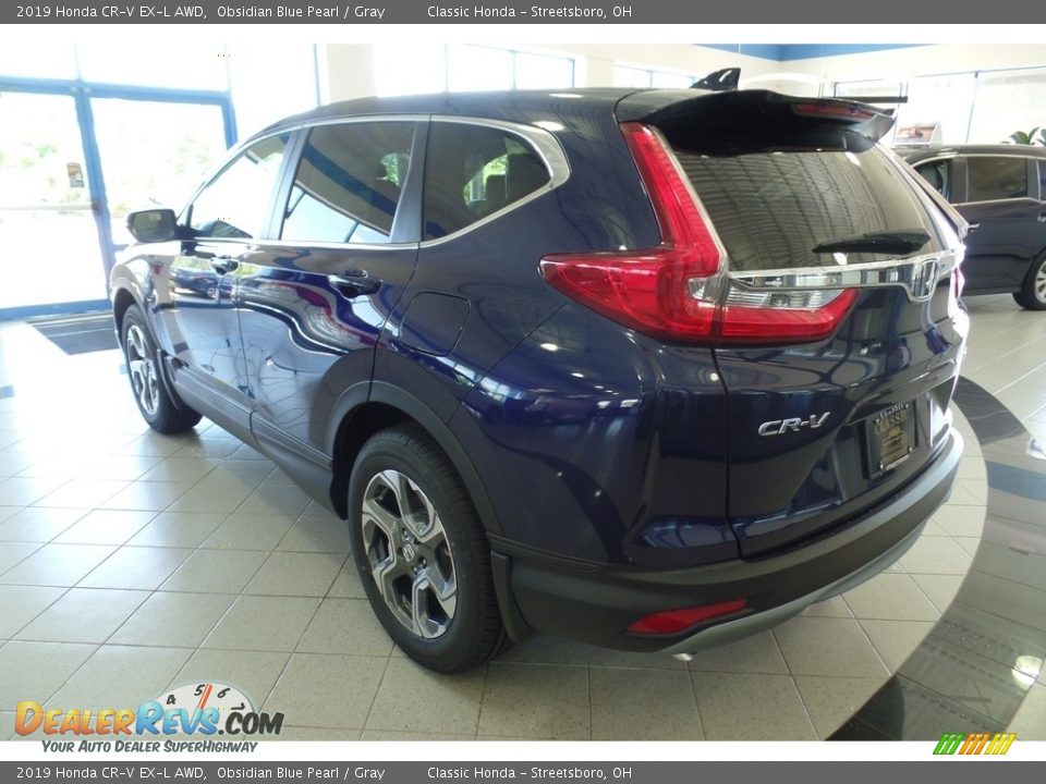 2019 Honda CR-V EX-L AWD Obsidian Blue Pearl / Gray Photo #2