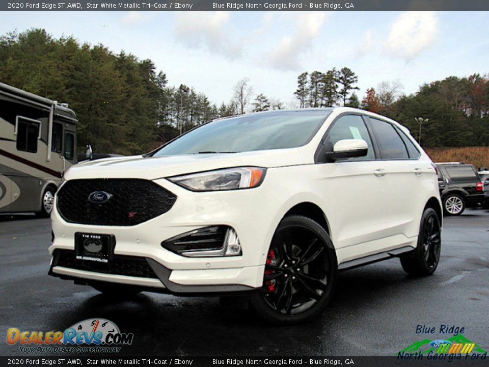 2020 Ford Edge ST AWD Star White Metallic Tri-Coat / Ebony Photo #1