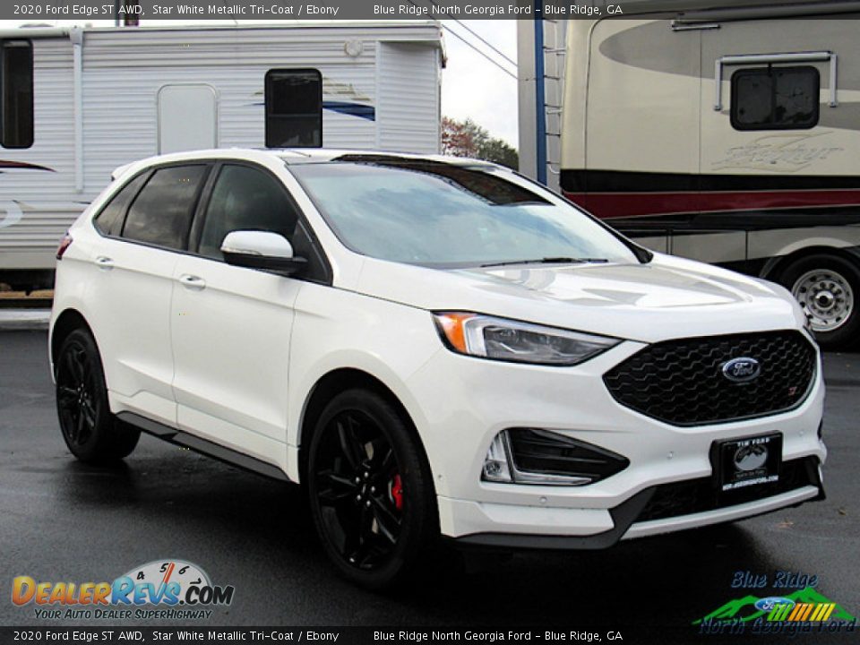 2020 Ford Edge ST AWD Star White Metallic Tri-Coat / Ebony Photo #7