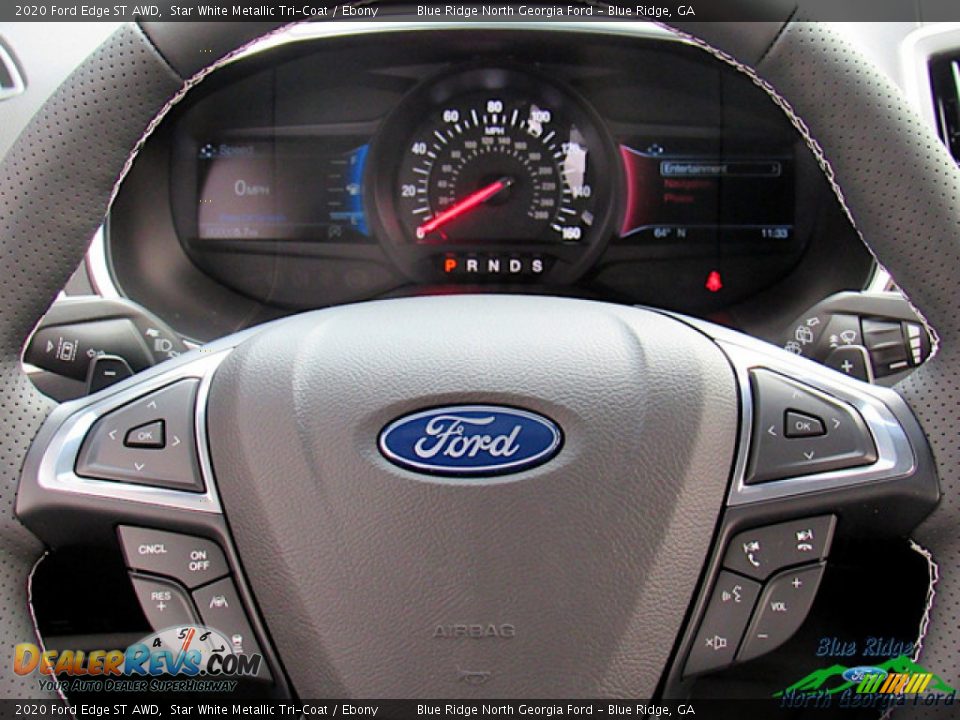 2020 Ford Edge ST AWD Star White Metallic Tri-Coat / Ebony Photo #17
