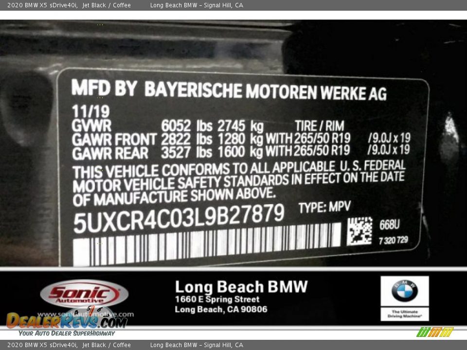 2020 BMW X5 sDrive40i Jet Black / Coffee Photo #11
