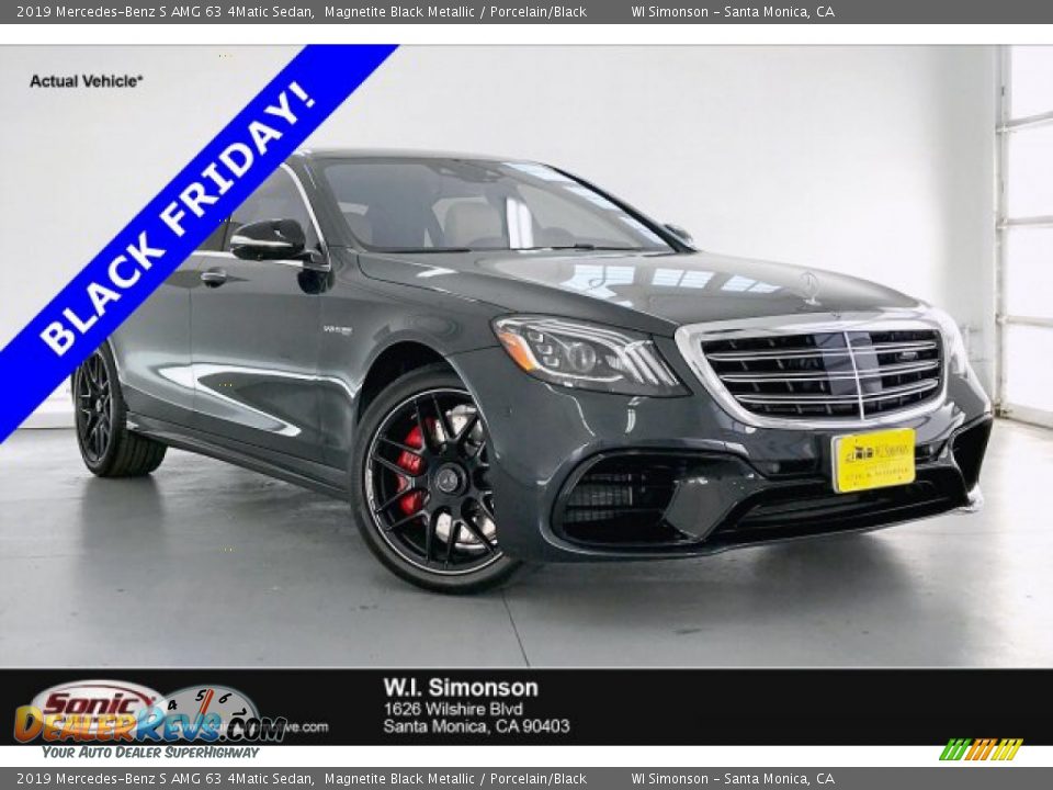 2019 Mercedes-Benz S AMG 63 4Matic Sedan Magnetite Black Metallic / Porcelain/Black Photo #1