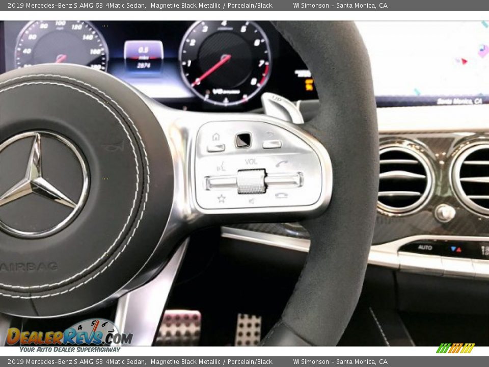 2019 Mercedes-Benz S AMG 63 4Matic Sedan Magnetite Black Metallic / Porcelain/Black Photo #19