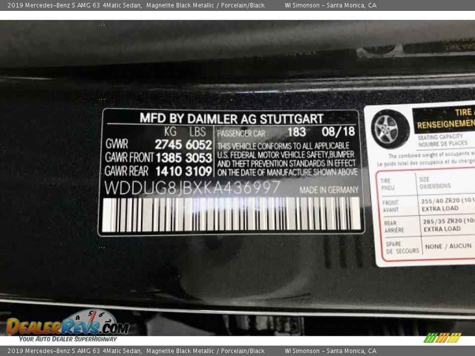 2019 Mercedes-Benz S AMG 63 4Matic Sedan Magnetite Black Metallic / Porcelain/Black Photo #24
