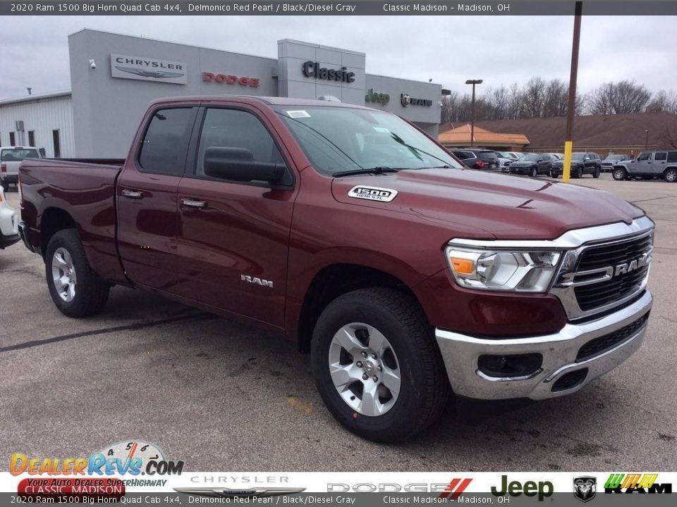 2020 Ram 1500 Big Horn Quad Cab 4x4 Delmonico Red Pearl / Black/Diesel Gray Photo #1