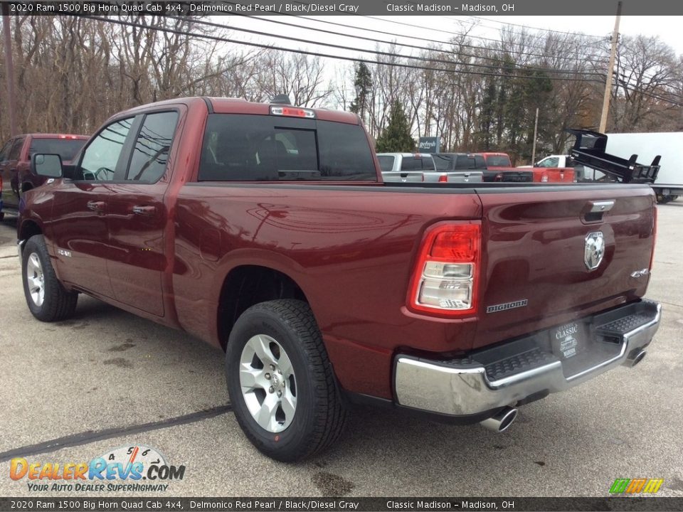 2020 Ram 1500 Big Horn Quad Cab 4x4 Delmonico Red Pearl / Black/Diesel Gray Photo #7