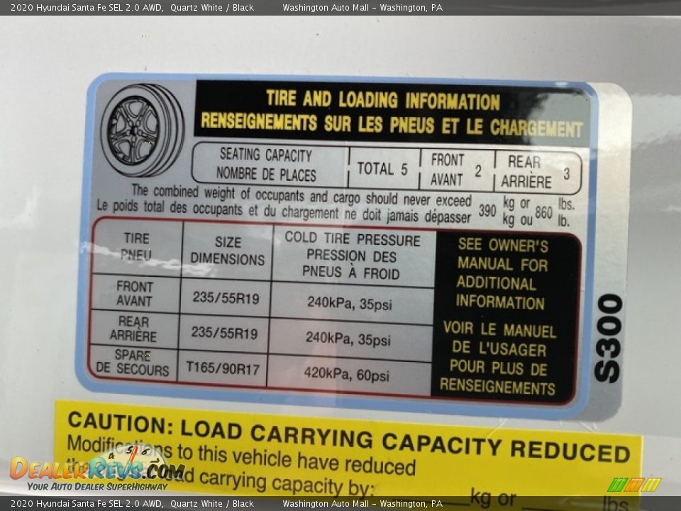 2020 Hyundai Santa Fe SEL 2.0 AWD Quartz White / Black Photo #9