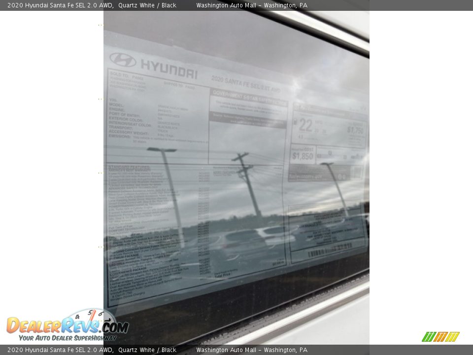 2020 Hyundai Santa Fe SEL 2.0 AWD Quartz White / Black Photo #16