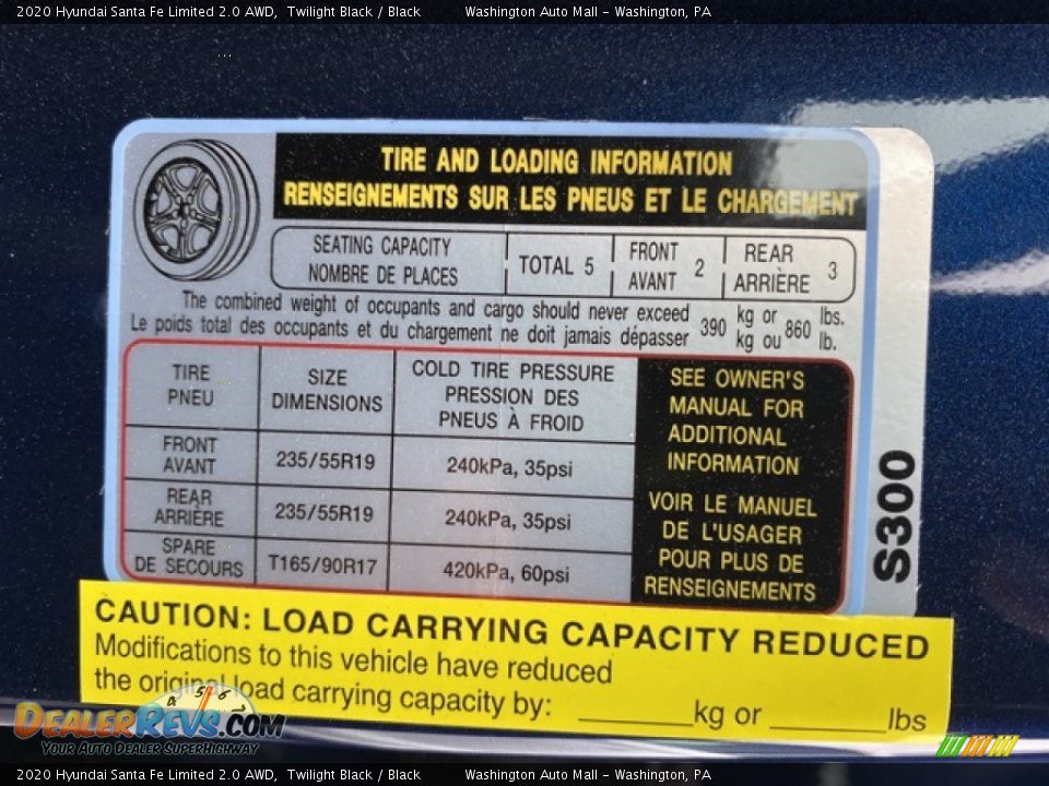 2020 Hyundai Santa Fe Limited 2.0 AWD Twilight Black / Black Photo #9