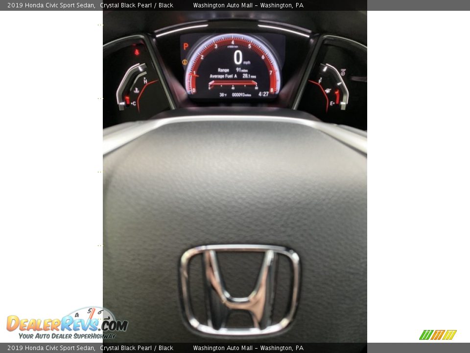 2019 Honda Civic Sport Sedan Crystal Black Pearl / Black Photo #30