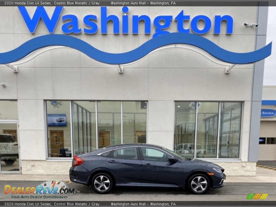 2020 Honda Civic LX Sedan Cosmic Blue Metallic / Gray Photo #1