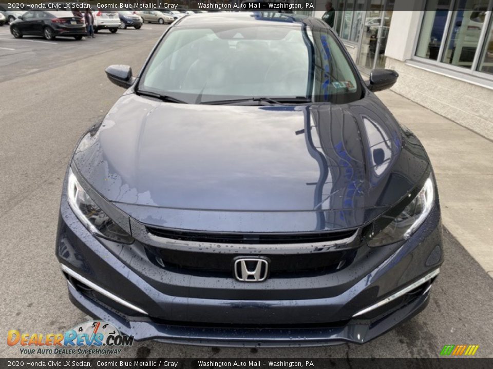 2020 Honda Civic LX Sedan Cosmic Blue Metallic / Gray Photo #3