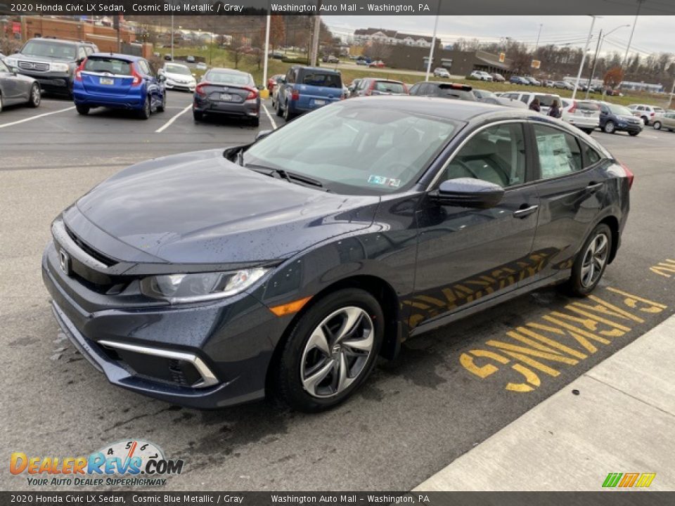 2020 Honda Civic LX Sedan Cosmic Blue Metallic / Gray Photo #4